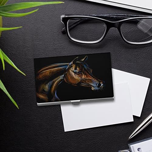 Retrato de um cartão de visita a cavalo árabe