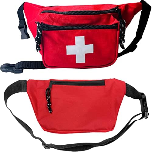 ASA TechMed Lifeguard Fanny Pack com cordão de apito - estilo Baywatch Primeiros socorros de quadril com alça ajustável,