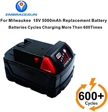 Abraços de 5000mAh Recarregável 18650 Bateria de bateria Mil18D Bateria de íons de lítio 18V Substituição para Milwauk