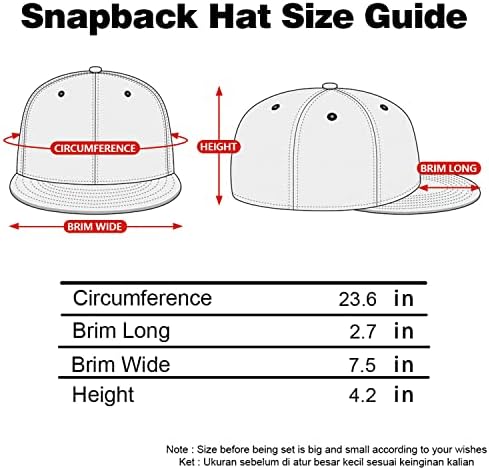 Chapéus clássicos do Snapback para homens e mulheres - Hip Hop Hop Hats de Bill Flat Bill Tamanho ajustável em branco