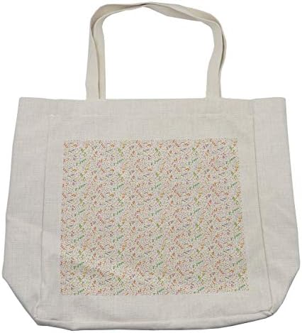 Bolsa de compras de aniversário de Ambesonne, padrão colorido de festa feliz ocasião tema Dots Stars Flreaer, bolsa reutilizável ecológica