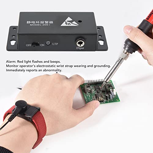Monitor de cintura ESD Monitor online Alarme eletrostático Anti-estático Kit de componentes de pulseira com fio de aterramento