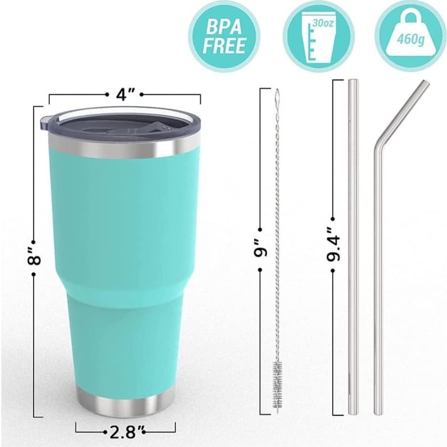 Botty Premium Premium 30oz Tumbler - Tumbler de aço inoxidável de paredes duplas com tampa e palha, sem BPA, mantém o café