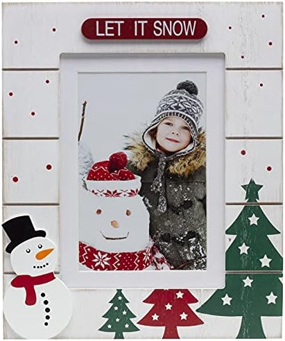 Presentes de foto finos Let It Snow Winter Wood Picture Frame