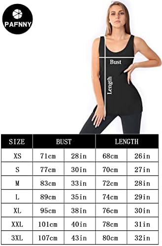Tampas de tanque longas pafnny para mulheres Racerback de algodão Camisoles Workout Gym Shirts Yoga Tops 3 pacotes