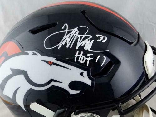 Terrell Davis assinou o capacete Denver Broncos f/s Speedflex com HOF - JSA AUTH - Capacetes NFL autografados