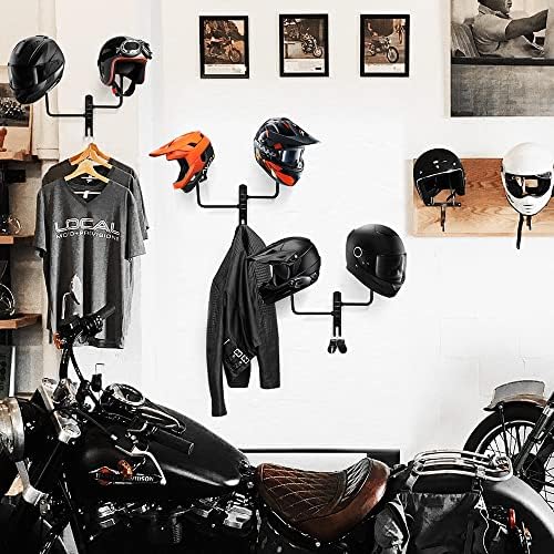 Porta de capacete de motocicleta anzome, rack de capacete de motocicleta com 2 suporte de bola redonda, suporte para o capacete