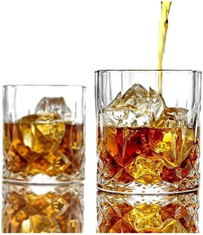 Yuesfz Crystal Whisky Glasses, 11 oz de vidro de bourbon exclusivo, óculos antiquados duplos de ultra-claridade, para