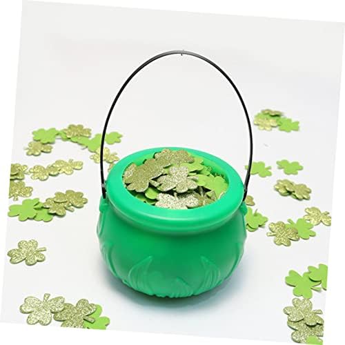 Nolitoy Green Flame carregando barril presente doce gobstoppers Candy Green Decor Patrick Candy Pot Candy Cauldron Irlande