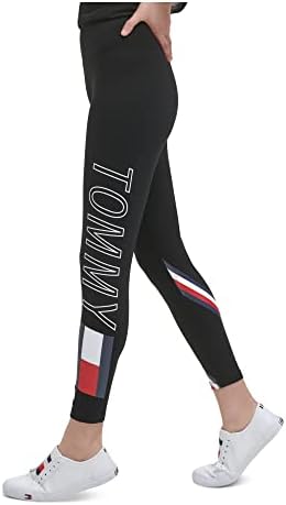 Tommy Hilfiger Sport Womens High Rise Fitness Athletic Perleggings Black Xs