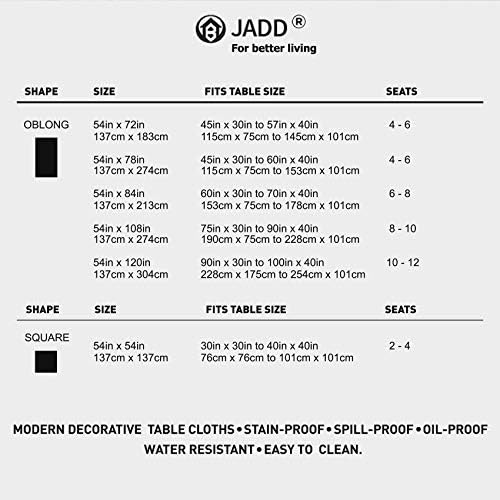 Toca de mesa de vinil retângulo Jadd de peite de mesa de PVC à prova de manchas à prova de manchas à prova d'água para