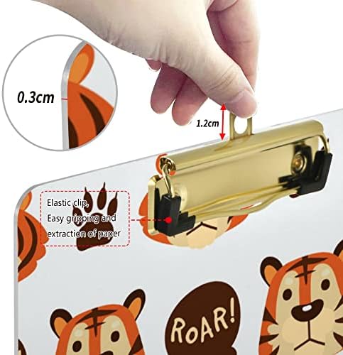 Placas de plástico de desenho animado de tigre com tamanhos de letra de clipe de metal placas de clipe de desligamento