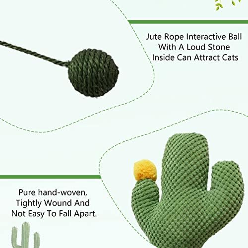 Petnfam Cat Scratching Post com cama, Cactus Cats Scratcher para gatos e gatinhos grandes, postagem de arranhões de