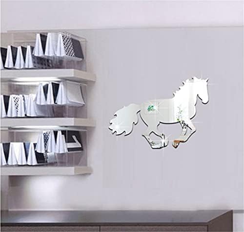 Galloping Horse Diy Mirror Wall Sticker decoração para sala de estar em casa Sofá Fundo de artesanato fino