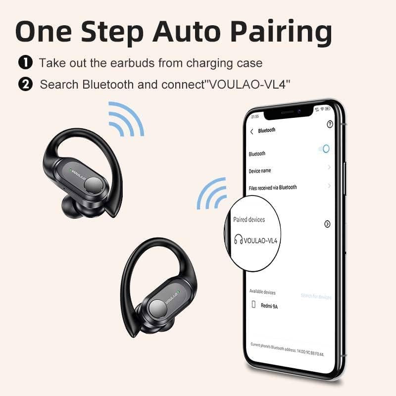 VL4 True Wireless Headset Bluetooth 5.3 Sport Super Bass fone de ouvido CVC 8.0 Redução de ruído Ear fone de ouvido do gancho