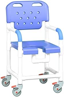 IPU PLT817 Platinum Line Rolling Shower Chair Comode para uso sobre o banheiro e no chuveiro