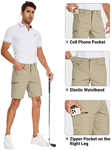 Puli Mens Stretch Golf Shorts Casual Trabalho Casual 9