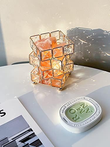 Ledyz cubo cristal avançado lâmpada ambiente criativo luz extravagante lâmpada de lâmpada de sal de salão lâmpada de mesa