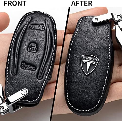 Akkore Leather Key FOB capa de estojo para tesla, traje de chave para o modelo de chave remota do modelo S Modelo 3 do