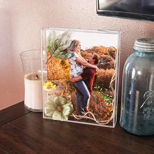 Creekview Home Emporium Emporium Acrílico Sombra Caixa de exibição - 8 x 10in DIY Clear Picture Frame Memory Decort Collectible