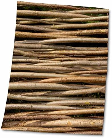 Imagem 3drose de cerca de vime de madeira. Galhos de árvore horizontal. Padrão natural - toalhas