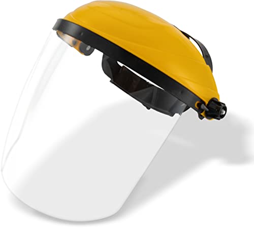 Escudo facial ajustável de plástico San Jamar, amarelo
