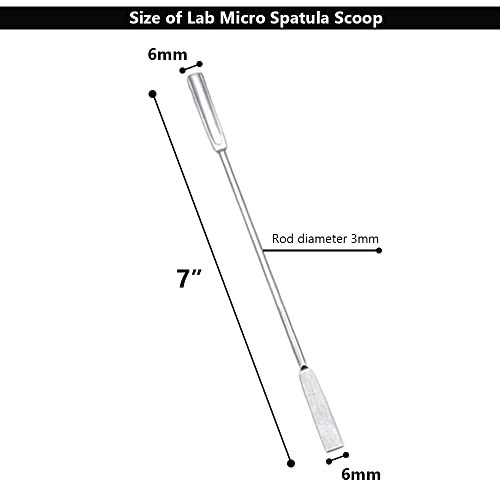 7 LAB DOUBLE LAB MICRO SPATULA SCOOP - Amostra de mistura de Laboratório de Laboratório de End End End Rounded para Medição,
