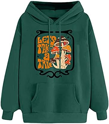 Hoodie feminino, pulôveres com capuz de manga longa feminino de partido clássico feminino de poloméster de coletor de poliéster