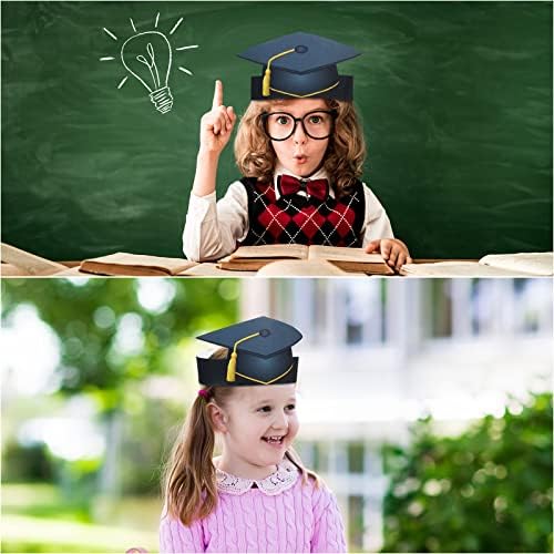 40 peças papel de graduação chapéu de diploma pré -escolar Certificado de papel pré -escolar Capinho de formatura Crowns de graduação Certificado de graduação no jardim de infância para o jardim de infância de suprimentos de sala de aula de graduação