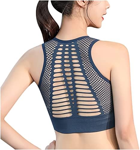 Zhishiliuman Sports para mulheres, Womens Longline Sport Bra Hollow Out