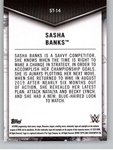 2020 Topps WWE Women's Division Superstar Transformations #St-14 Sasha Bancos Official World Wrestling Entertainment Trading Card em condição bruta