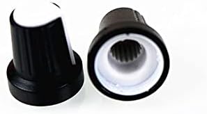 GADE 10 PCS 15-17mm orifício do eixo DIA Potenciômetro com rosca de rosca tampas brancas de botões brancos