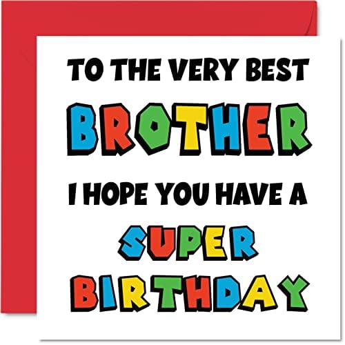 Cartões de aniversário divertidos para o irmão - Super aniversário - cartão de feliz aniversário para o irmão da irmã,