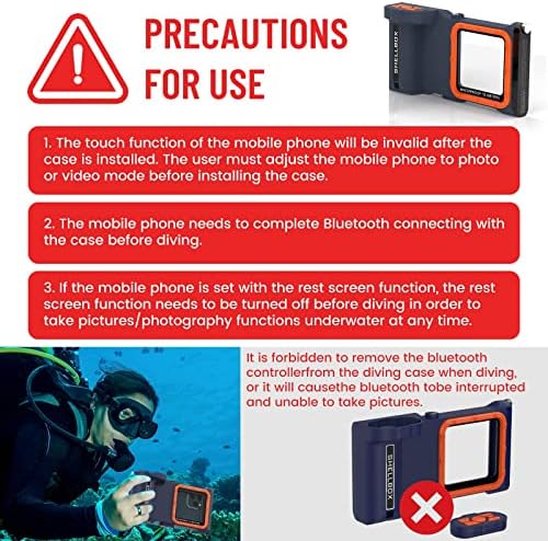 Willbox Professional Controle remoto Case de proteção telefônica de mergulho, snorkel de snorkel de natação ao ar livre Habitação de vídeo fotográfica subaquática para não mais que smartphones de 6,9 ​​polegadas