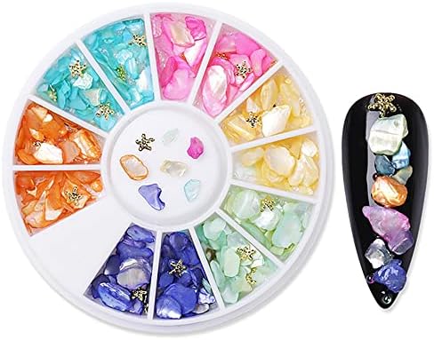 HJKOGH OPAL 3D Crystal Nails Arte Strô Glitter Glitter Pequenas contas irregulares Pedras de decoração de unhas de vidro lascas em pontas DIY de rodas