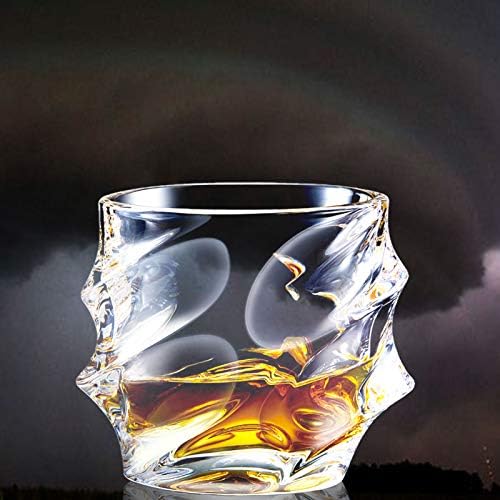 Glaskey Cognac Glasses exclusivo, 10,5 oz de óculos de uísque de cristal soprado à mão Conjunto de 4, copos pesados ​​de barra inferior grossa para coquetel de água de gin de rum escocês de bourbon