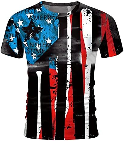 Camisas de treino de verão do BMISEGM para homens bandeira do dia da independência masculina Esportes de lazer de lazer
