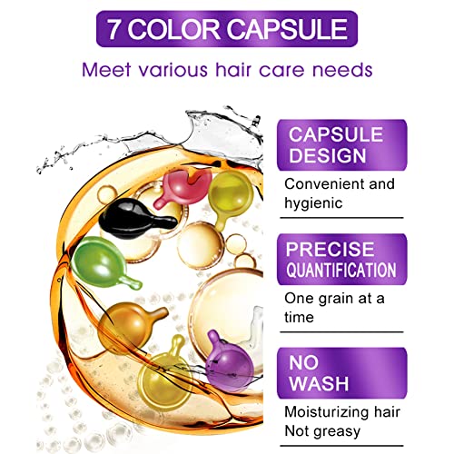 Cápsula sérica de cabelo de Ciwich, óleo de crescimento capilar, tratamento de cabelo para cabelos danificados seco, com Óleo Kemiri & Aloe vera 30pcs preto