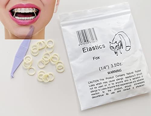 100 PCs Dentalsmile âmbar 1/4 elástico faixas de borracha Brace de látex 3,5 oz de faixas de látex ortodônticas médios de 3,5 onças