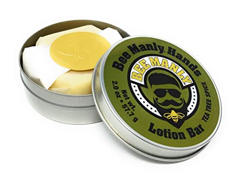 Honey House Naturals Bee Manly Hands Bee Bar - todos os bares de loção ultra -hidratantes naturais infundidos com óleos essenciais em aromas masculinos - feitos nos EUA