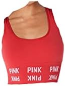 Victoria's Secret Pink Active Active Fiftless Scoop Bra Cor do pescoço Tamanho vermelho grande