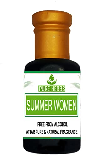 Herbs puras Mulheres de verão Attar livre de álcool para unissex, adequado para ocasiões, festas e usos diários 3ml