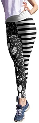 IIUS Valentines High Rise Leggings Mulheres Coração Impressão Executa de ioga Leggings Ultra Mold mole escova calças de fitness de exercícios elásticos