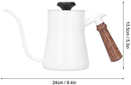 Cafeteira de gotejamento à mão, despeje sobre cafeteira, 650 ml de aço inoxidável em aço longo da chaleira de café estreito e