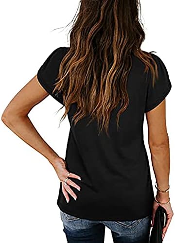 Camiseta de blusa para o outono feminino de verão de manga curta 2023 moda vil de algodão de pescoço, camiseta sexy 5d 5d