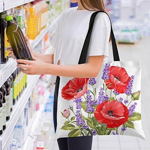 VISESUNNY MULHERES BACO DE TOTA EXTRA GRANDE DE LAVENDA POPPY BAGAS DE FLORES BACAS DE FLORES LADIES PRAIA VIAGEM REAÇÃO COMPARIAÇÃO