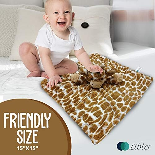 Clanta de segurança para bebês de girafas de girafas, Loveys for Babies 15 polegadas, cobertor de bebê macio, cobertor de bebê