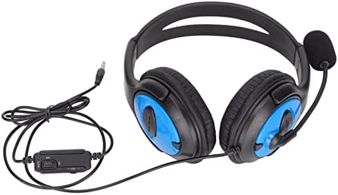 Fone de ouvido de jogos estéreo, fone de ouvido para jogos de 3,5 mm com microfone, função de controle de linha, volume ajustável,