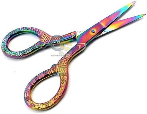 G.S Conjunto de 2 Multi Titanium Color Rainbow Sewing Craft Borderyer Scissors 3,5 Classic Cost