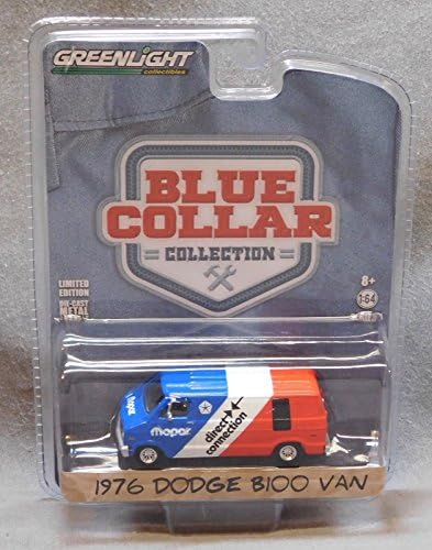 Greenlight 1:64 1976 Dodge B100 Van - Coleção Blue Collar - Série 1,#G14E6GE4R -GE 4 -TEW6W287866